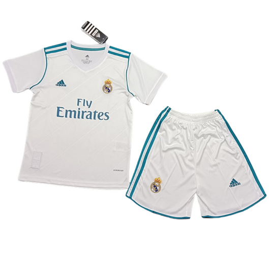 Real Madrid 2017-2018 Home Kids Retro