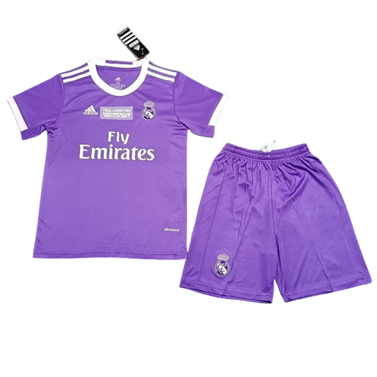 Real Madrid 2016-2017 Away Final Kids Retro